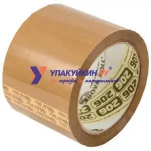 Упаковочная клейкая лента широкая коричневая / скотч «Нова Ролл 204» 75 мм x 66 м х 43 мкм