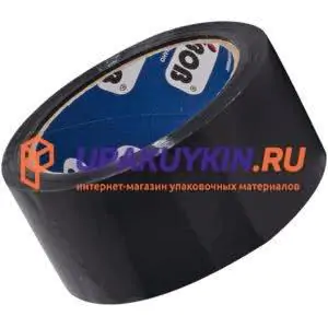 Упаковочная клейкая лента черная / скотч UNIBOB 48 мм x 66 м х 43 мкм